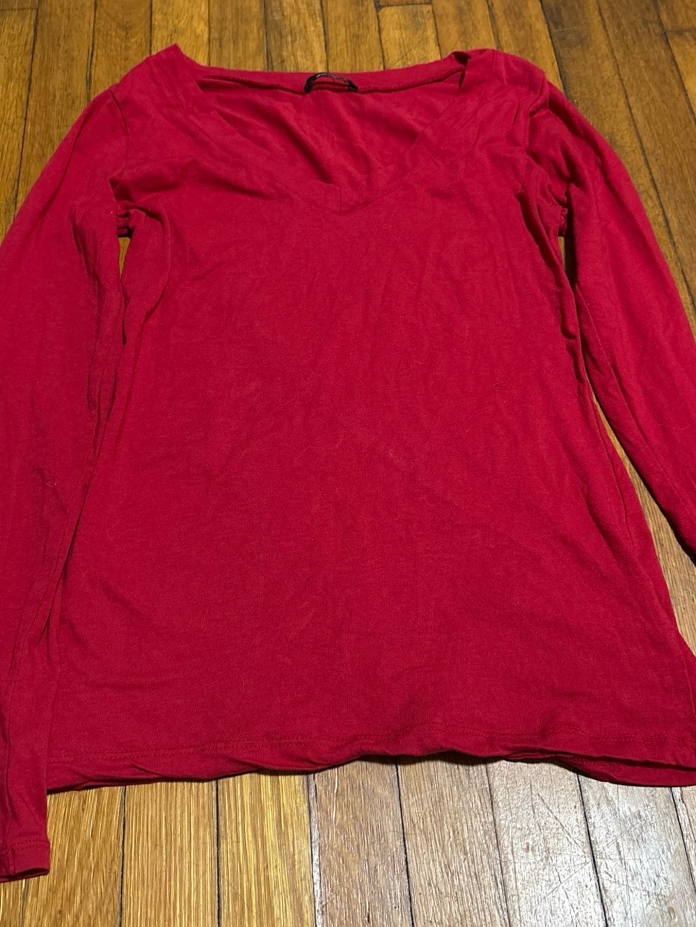 Ambiance Long Sleeve Red Women's Top